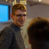 Leonard Arnold Gründer Aamsel beim 100. StartupDorf Gründerstammtisch