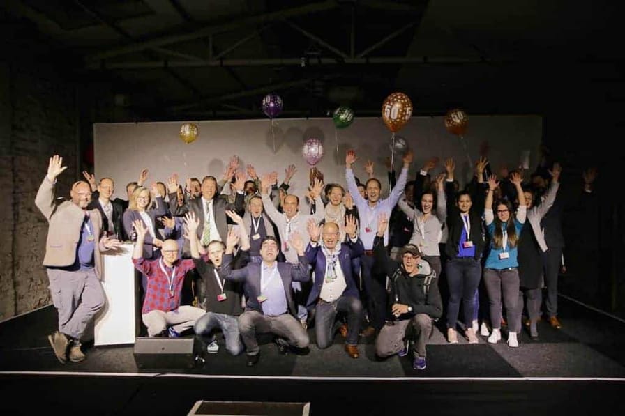 50. Gründerstammtisch und StartupDorf Stand auf DWNRW-Summit